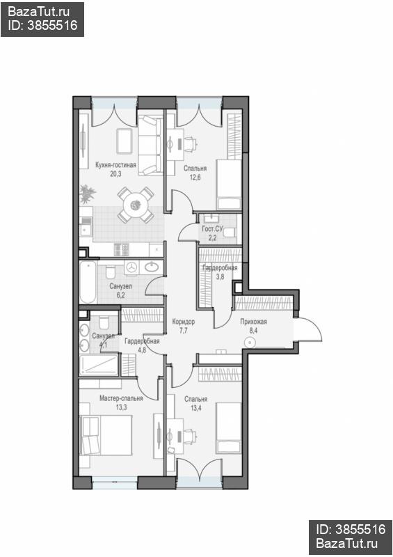 продам 3 к. квартиру в России в г Москве,  . ул. Академика Королёва, 21 цена 41 960 000 руб., фото №1