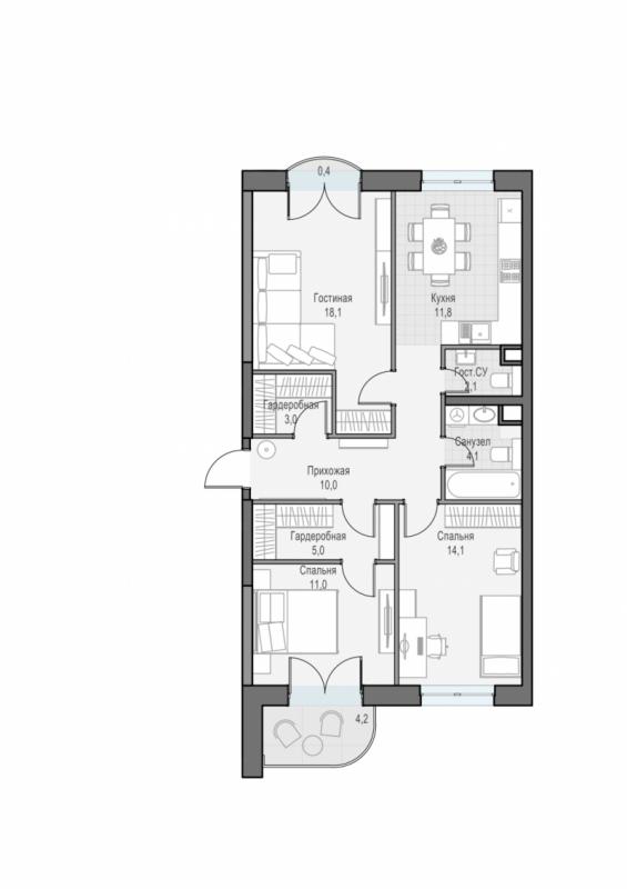 продам 3 к. квартиру в России в г Москве,  . ул. Академика Королёва, 21 цена 35 770 000 руб., фото №3