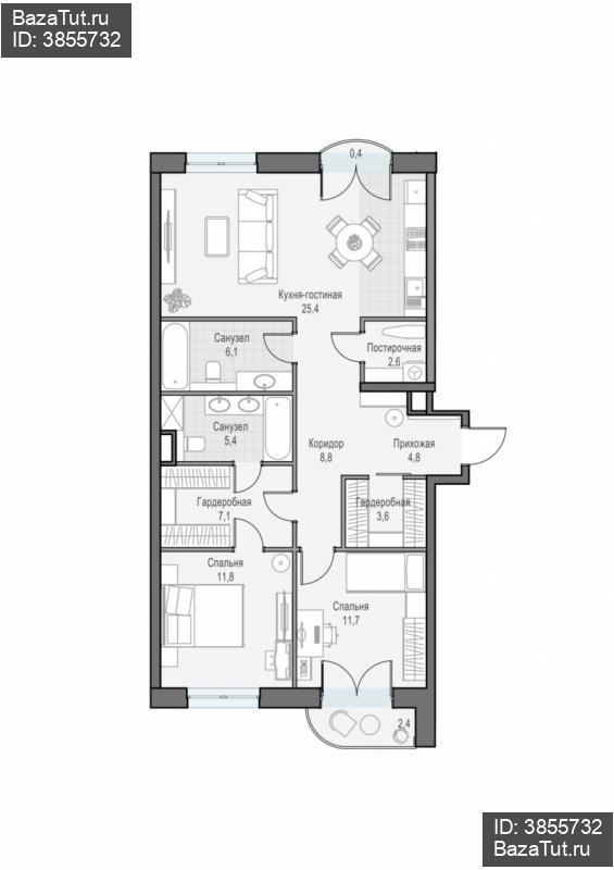 продам 3 к. квартиру в России в г Москве,  . ул. Академика Королёва, 21 цена 39 440 000 руб., фото №3
