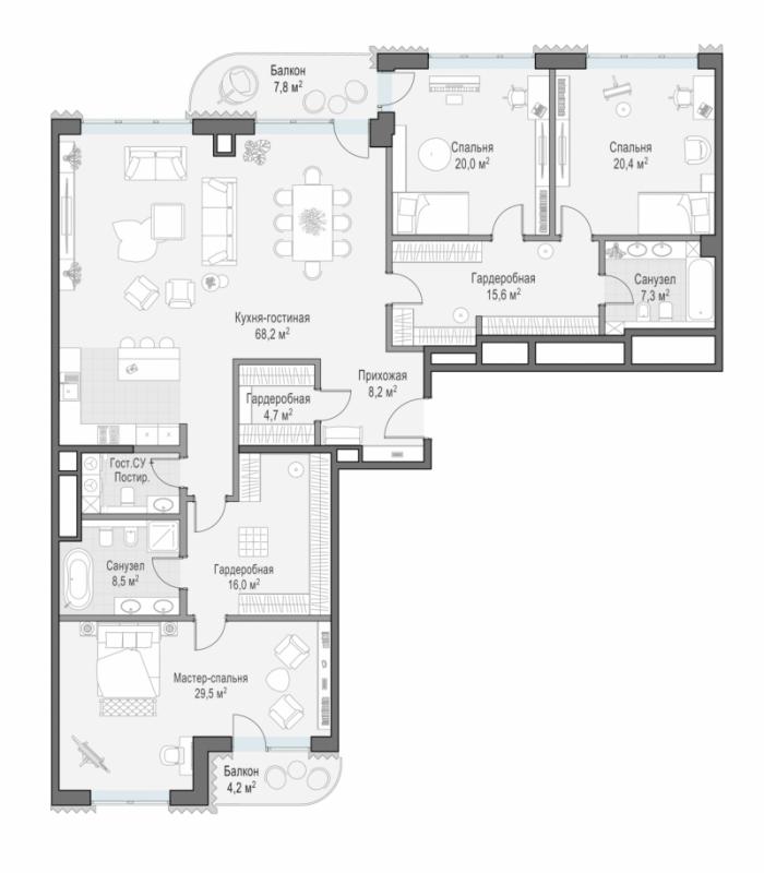 продам 3 к. квартиру в России в г Москве,  . Большой Толмачёвский пер., - цена 513 010 000 руб., фото №2