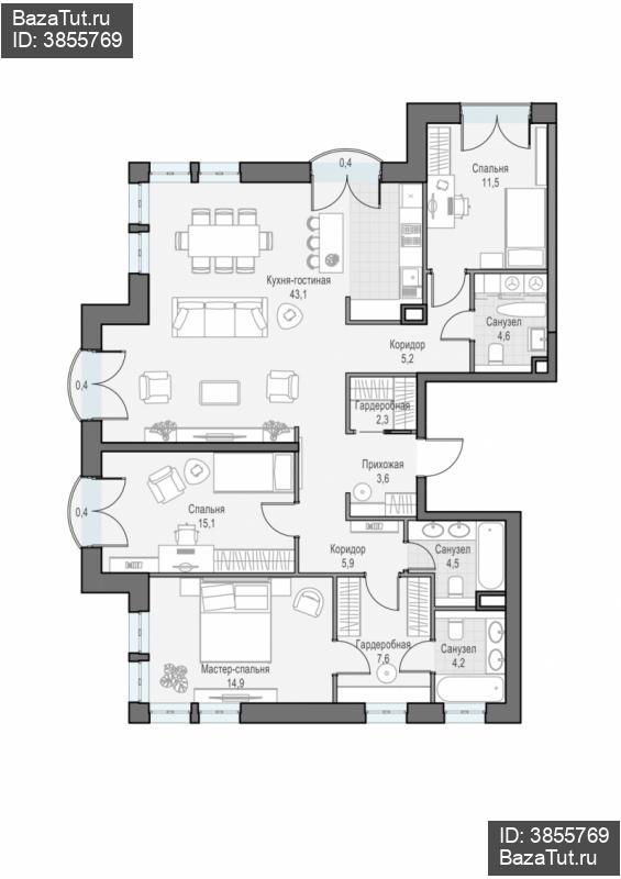 продам 4 к. квартиру в России в г Москве,  . ул. Академика Королёва, 21 цена 67 630 000 руб., фото №1