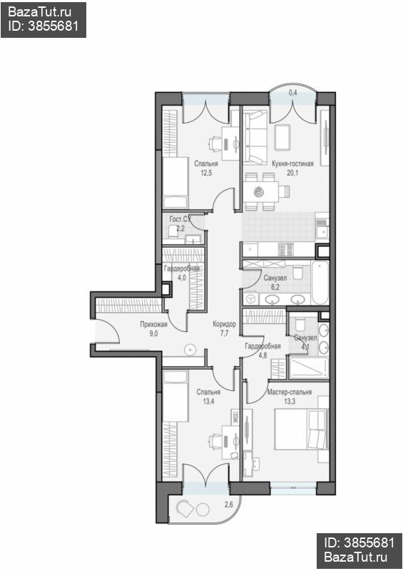 продам 3 к. квартиру в России в г Москве,  . ул. Академика Королёва, 21 цена 39 600 000 руб., фото №3