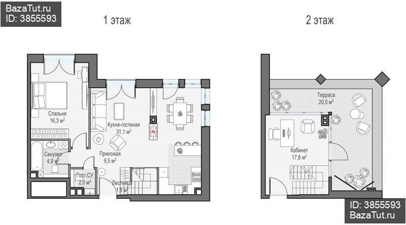 продам 2 к. квартиру в России в г Москве,  . ул. Академика Королёва, 21 цена 56 840 000 руб., фото №1