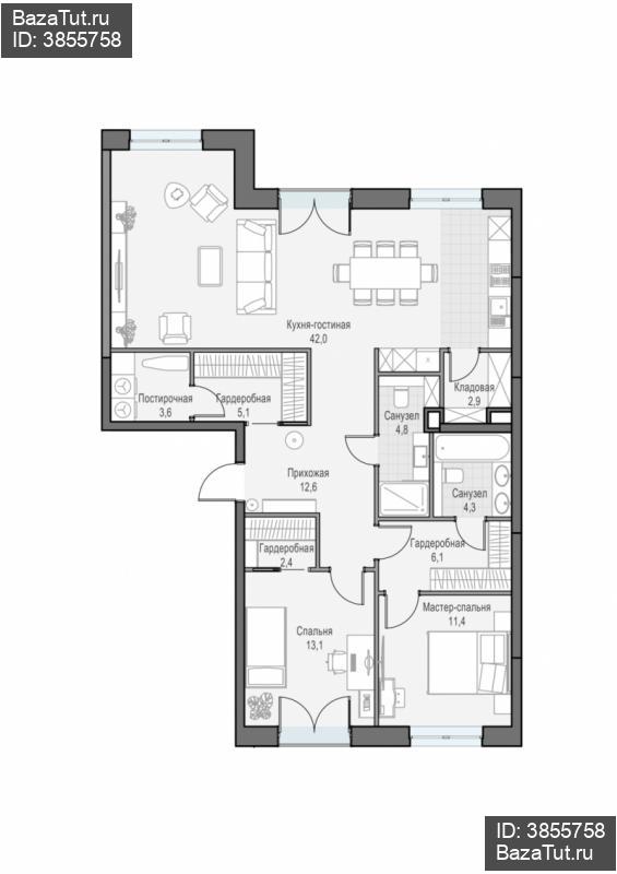 продам 3 к. квартиру в России в г Москве,  . ул. Академика Королёва, 21 цена 57 020 000 руб., фото №1