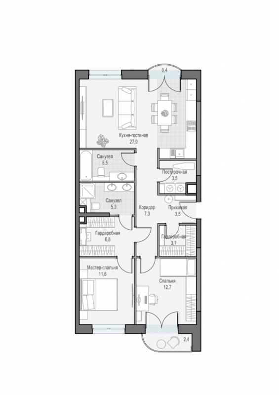 продам 3 к. квартиру в России в г Москве,  . ул. Академика Королёва, 21 цена 38 920 000 руб., фото №2