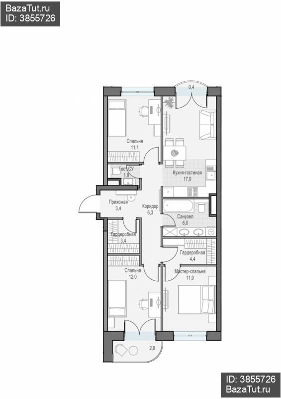 продам 3 к. квартиру в России в г Москве,  . ул. Академика Королёва, 21 цена 36 730 000 руб., фото №2