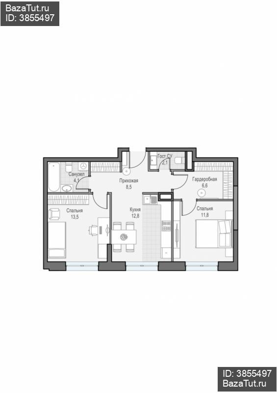 продам 2 к. квартиру в России в г Москве,  . ул. Академика Королёва, 21 цена 25 700 000 руб., фото №3