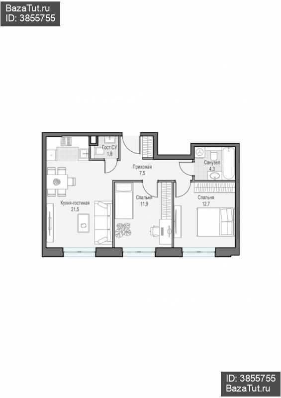 продам 2 к. квартиру в России в г Москве,  . ул. Академика Королёва, 21 цена 25 310 000 руб., фото №3