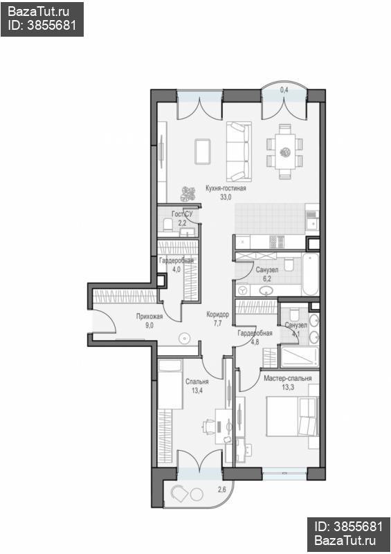 продам 3 к. квартиру в России в г Москве,  . ул. Академика Королёва, 21 цена 39 600 000 руб., фото №1