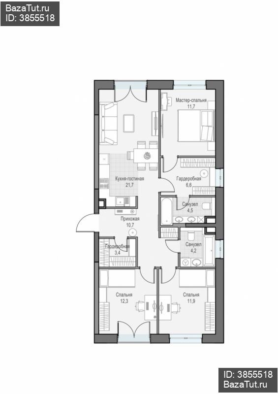 продам 3 к. квартиру в России в г Москве,  . ул. Академика Королёва, 21 цена 42 290 000 руб., фото №1