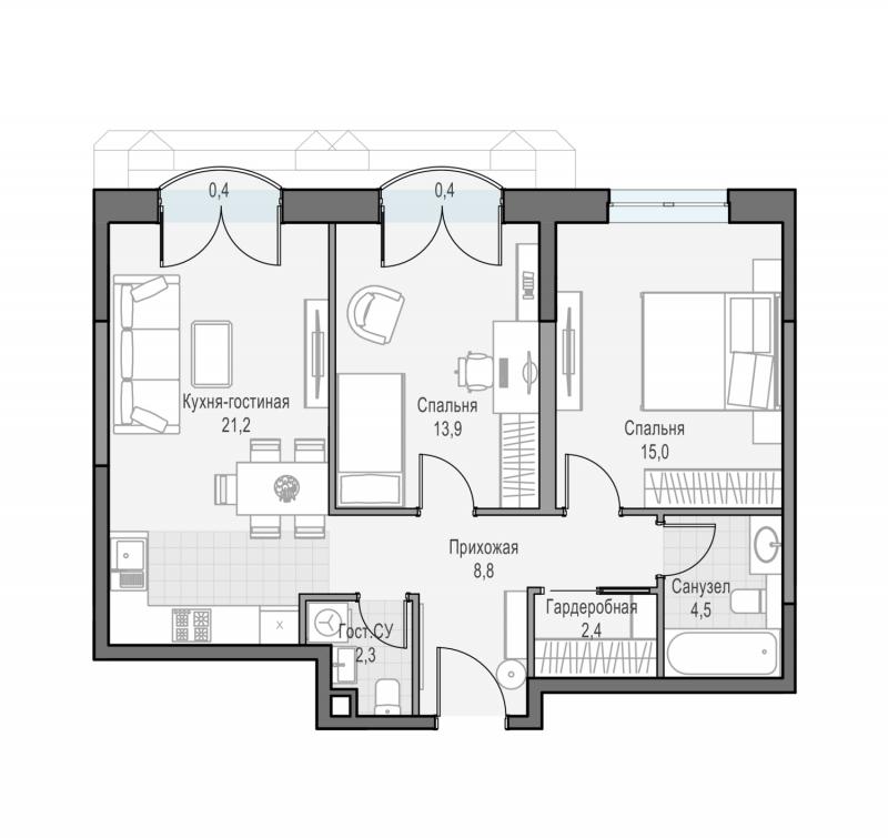 продам 2 к. квартиру в России в г Москве,  . ул. Академика Королёва, 21 цена 32 600 000 руб., фото №3