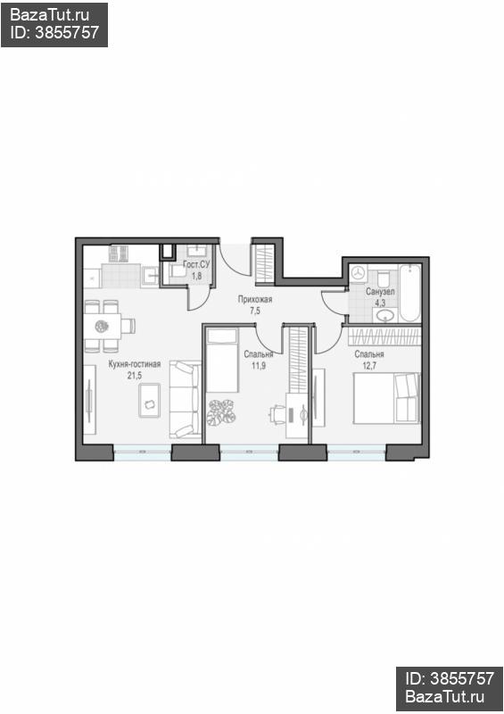 продам 2 к. квартиру в России в г Москве,  . ул. Академика Королёва, 21 цена 25 150 000 руб., фото №1