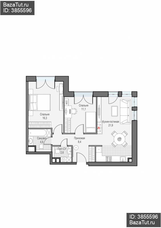 продам 2 к. квартиру в России в г Москве,  . ул. Академика Королёва, 21 цена 36 650 000 руб., фото №1