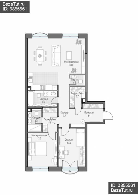 продам 3 к. квартиру в России в г Москве,  . ул. Академика Королёва, 21 цена 39 320 000 руб., фото №2