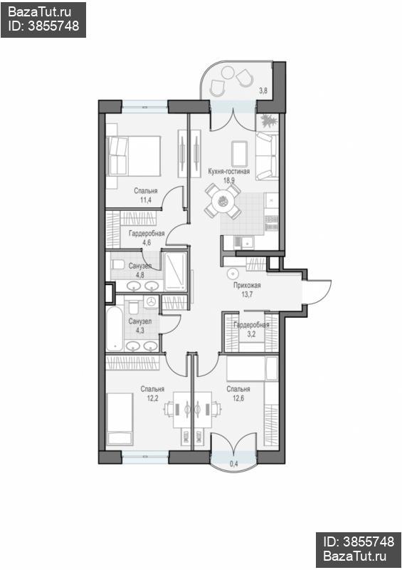 продам 3 к. квартиру в России в г Москве,  . ул. Академика Королёва, 21 цена 37 900 000 руб., фото №2