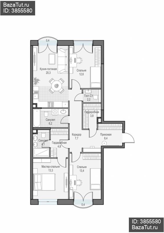 продам 3 к. квартиру в России в г Москве,  . ул. Академика Королёва, 21 цена 38 290 000 руб., фото №1