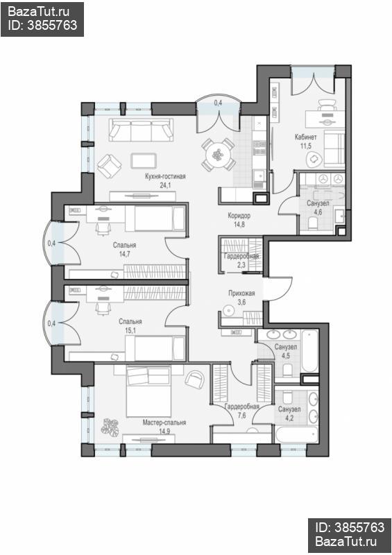 продам 4 к. квартиру в России в г Москве,  . ул. Академика Королёва, 21 цена 70 530 000 руб., фото №3
