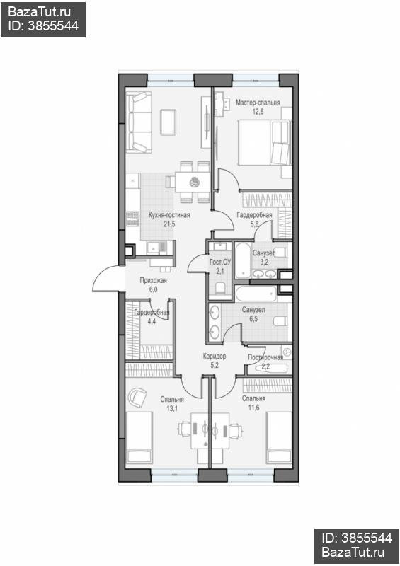 продам 3 к. квартиру в России в г Москве,  . ул. Академика Королёва, 21 цена 39 580 000 руб., фото №2