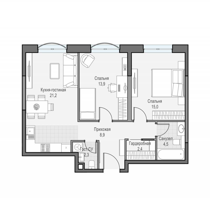продам 2 к. квартиру в России в г Москве,  . ул. Академика Королёва, 21 цена 30 040 000 руб., фото №2