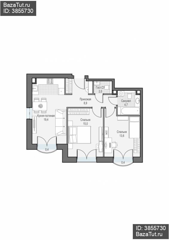 продам 2 к. квартиру в России в г Москве,  . ул. Академика Королёва, 21 цена 26 310 000 руб., фото №2