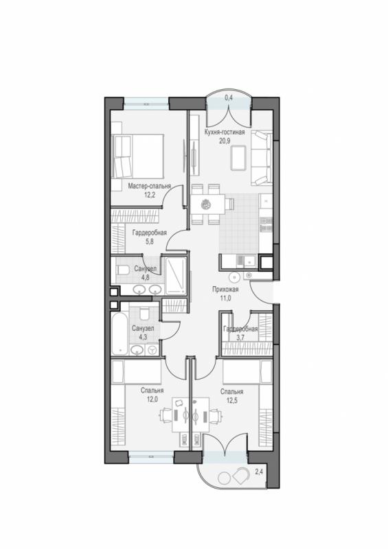 продам 3 к. квартиру в России в г Москве,  . ул. Академика Королёва, 21 цена 38 920 000 руб., фото №3