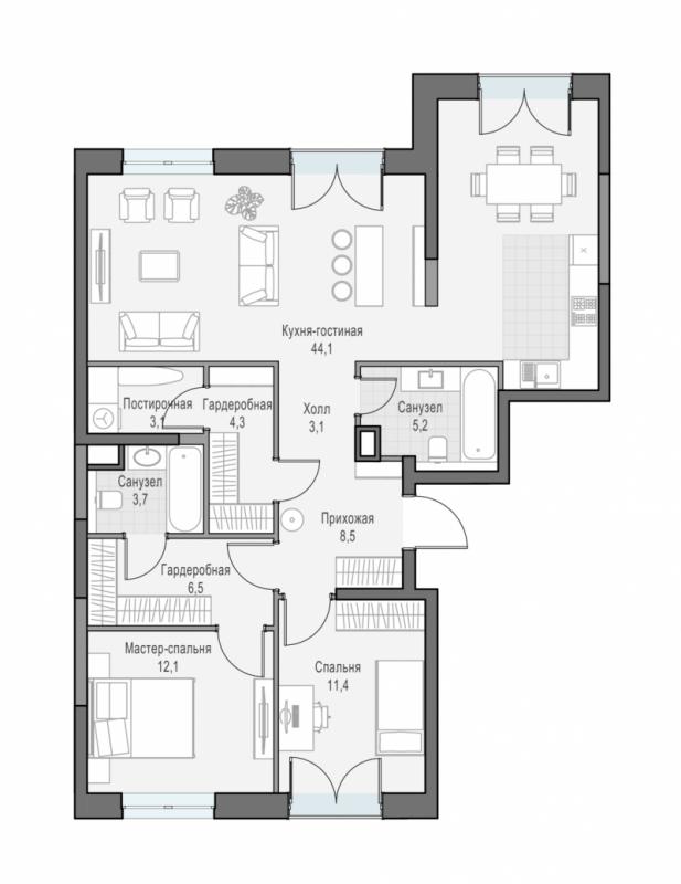 продам 3 к. квартиру в России в г Москве,  . ул. Академика Королёва, 21 цена 42 130 000 руб., фото №2