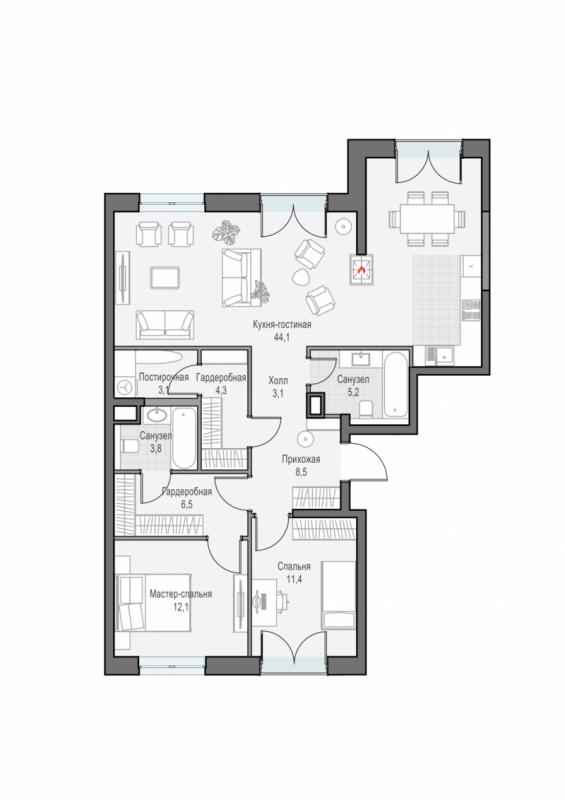 продам 3 к. квартиру в России в г Москве,  . ул. Академика Королёва, 21 цена 45 750 000 руб., фото №3