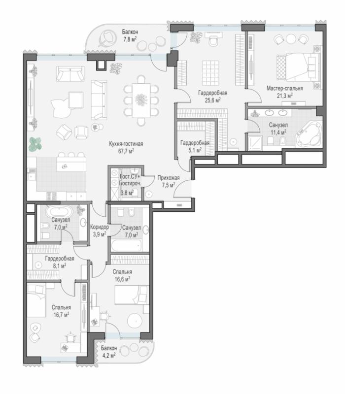 продам 3 к. квартиру в России в г Москве,  . Большой Толмачёвский пер., - цена 513 010 000 руб., фото №1