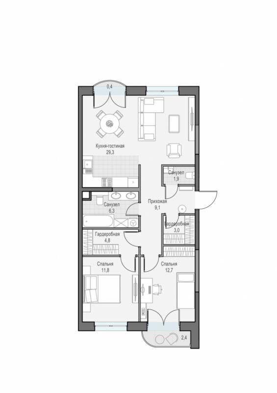 продам 3 к. квартиру в России в г Москве,  . ул. Академика Королёва, 21 цена 35 880 000 руб., фото №2