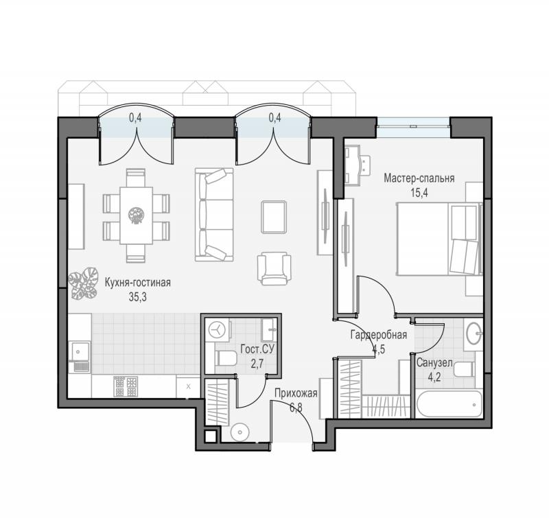 продам 2 к. квартиру в России в г Москве,  . ул. Академика Королёва, 21 цена 32 600 000 руб., фото №2