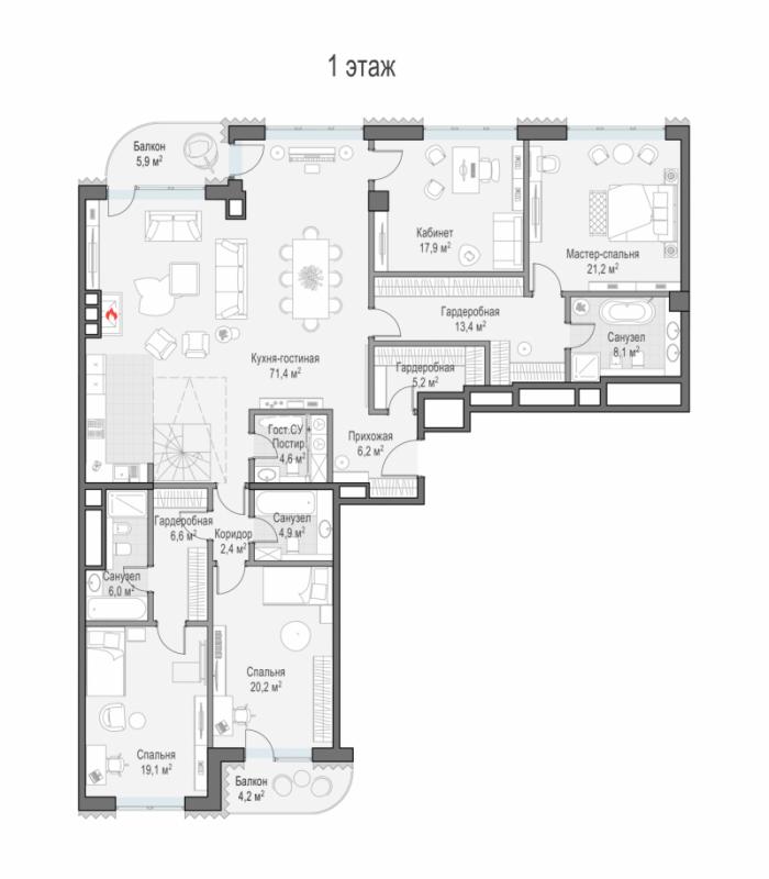 продам 4 к. квартиру в России в г Москве,  . Большой Толмачёвский пер., - цена 956 870 000 руб., фото №10