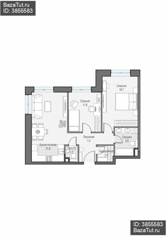 продам 2 к. квартиру в России в г Москве,  . ул. Академика Королёва, 21 цена 28 860 000 руб., фото №3