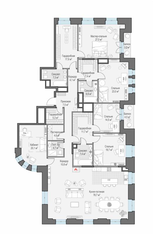 продам 6 к. квартиру в России в г Москве,  . Потаповский пер., 5с4 цена 638 160 000 руб., фото №4