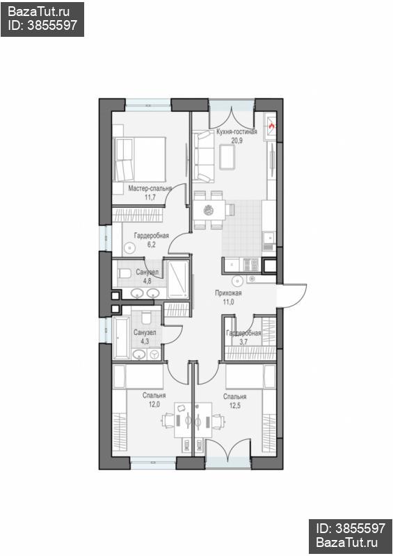 продам 3 к. квартиру в России в г Москве,  . ул. Академика Королёва, 21 цена 45 170 000 руб., фото №3