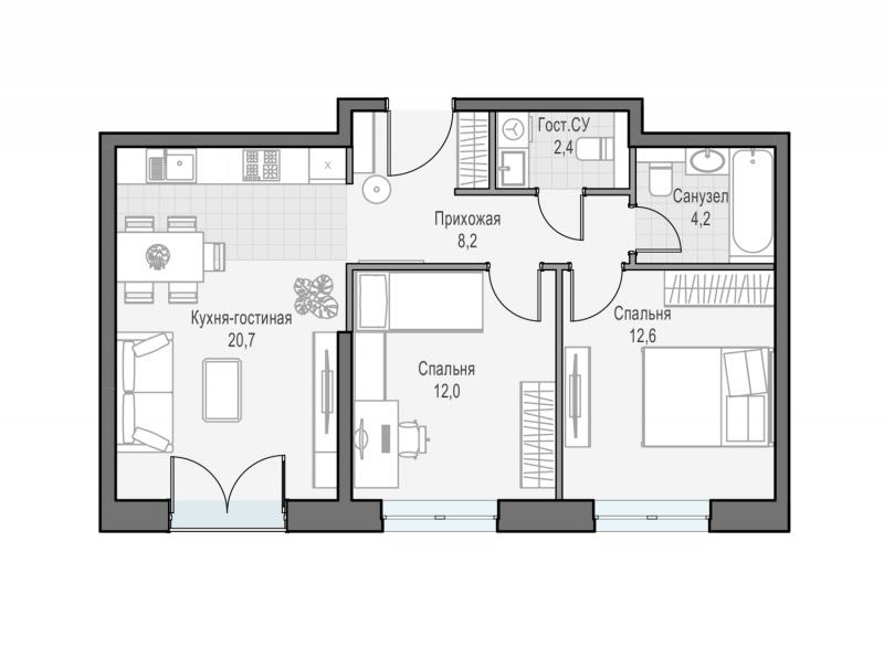 продам 2 к. квартиру в России в г Москве,  . ул. Академика Королёва, 21 цена 25 930 000 руб., фото №3