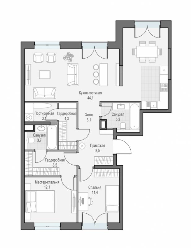 продам 3 к. квартиру в России в г Москве,  . ул. Академика Королёва, 21 цена 42 860 000 руб., фото №1