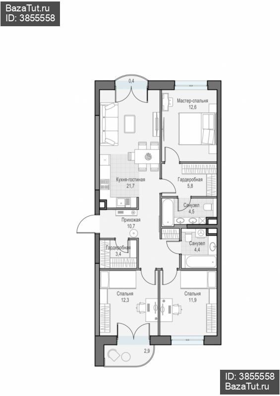 продам 3 к. квартиру в России в г Москве,  . ул. Академика Королёва, 21 цена 39 820 000 руб., фото №3