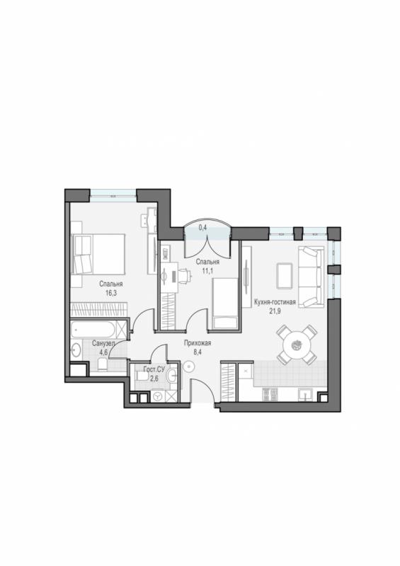 продам 2 к. квартиру в России в г Москве,  . ул. Академика Королёва, 21 цена 30 920 000 руб., фото №1