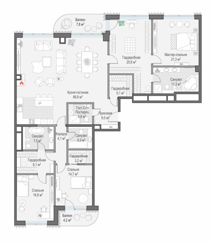 продам 3 к. квартиру в России в г Москве,  . Большой Толмачёвский пер., - цена 587 490 000 руб., фото №4
