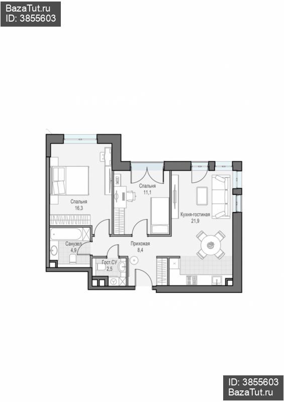 продам 2 к. квартиру в России в г Москве,  . ул. Академика Королёва, 21 цена 33 440 000 руб., фото №2
