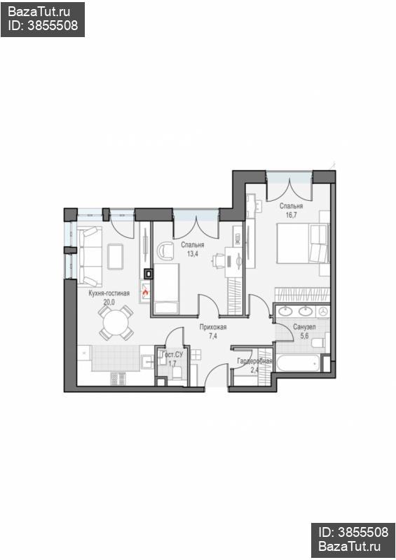 продам 2 к. квартиру в России в г Москве,  . ул. Академика Королёва, 21 цена 38 160 000 руб., фото №3