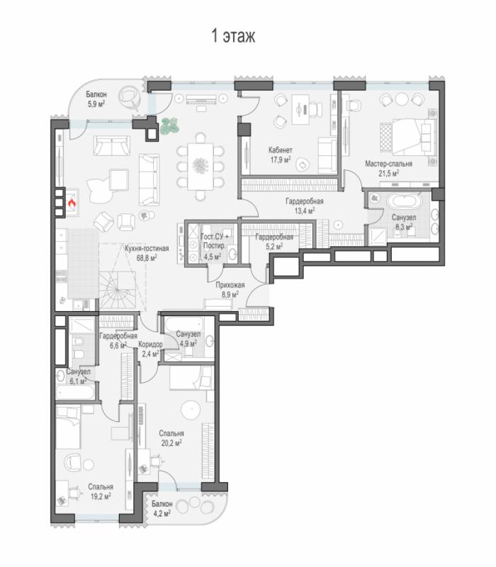 продам 4 к. квартиру в России в г Москве,  . Большой Толмачёвский пер., - цена 956 870 000 руб., фото №5