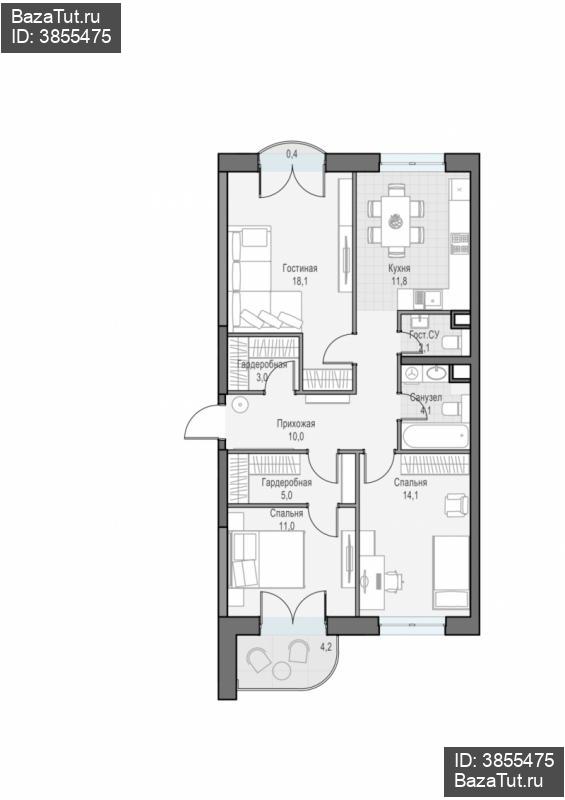 продам 3 к. квартиру в России в г Москве,  . ул. Академика Королёва, 21 цена 35 330 000 руб., фото №3