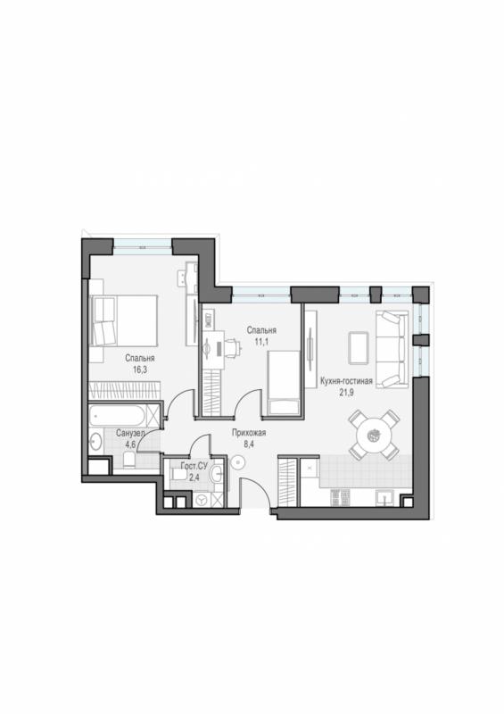 продам 2 к. квартиру в России в г Москве,  . ул. Академика Королёва, 21 цена 31 250 000 руб., фото №2