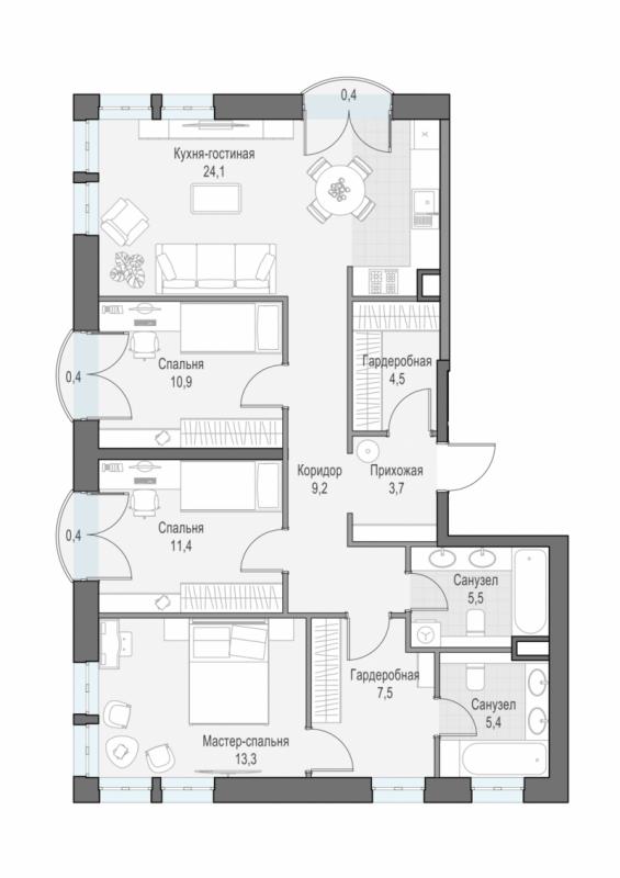 продам 3 к. квартиру в России в г Москве,  . ул. Академика Королёва, 21 цена 44 560 000 руб., фото №1