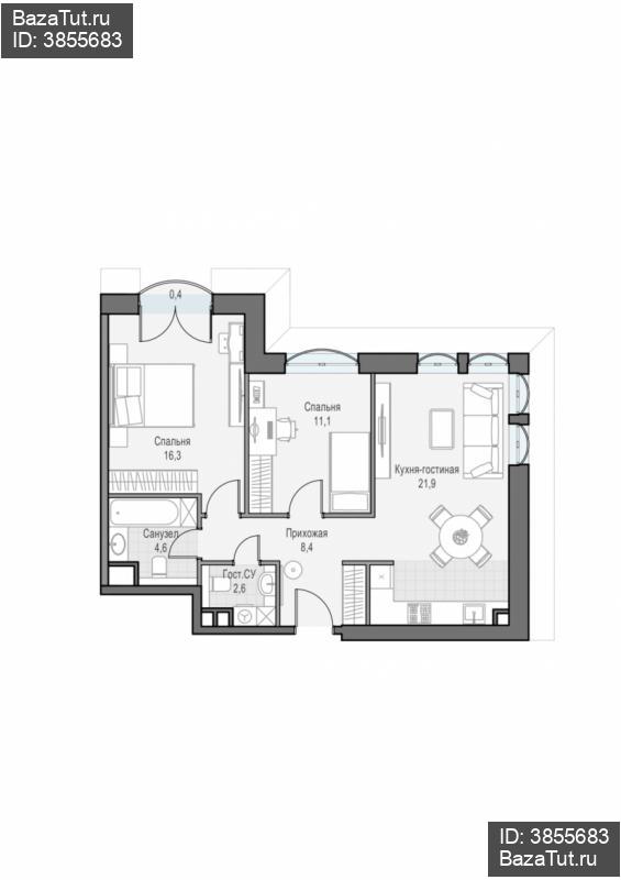 продам 2 к. квартиру в России в г Москве,  . ул. Академика Королёва, 21 цена 27 370 000 руб., фото №2