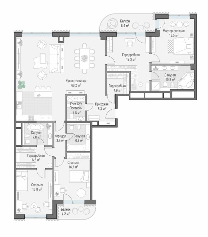 продам 3 к. квартиру в России в г Москве,  . Большой Толмачёвский пер., - цена 427 360 000 руб., фото №4