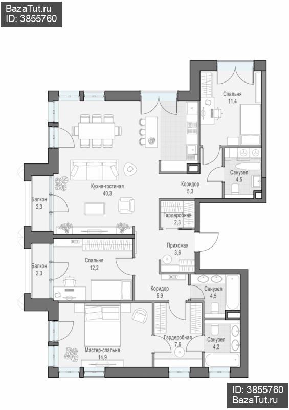 продам 4 к. квартиру в России в г Москве,  . ул. Академика Королёва, 21 цена 72 830 000 руб., фото №2
