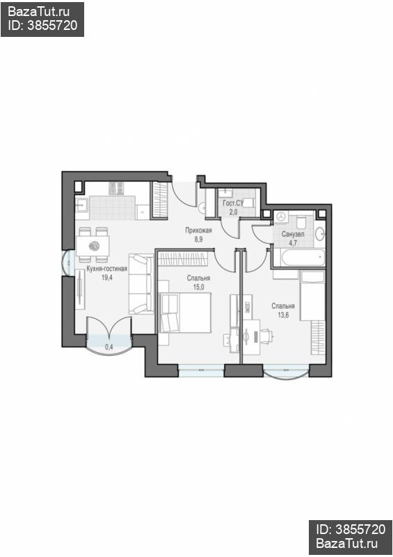 продам 2 к. квартиру в России в г Москве,  . ул. Академика Королёва, 21 цена 26 200 000 руб., фото №2
