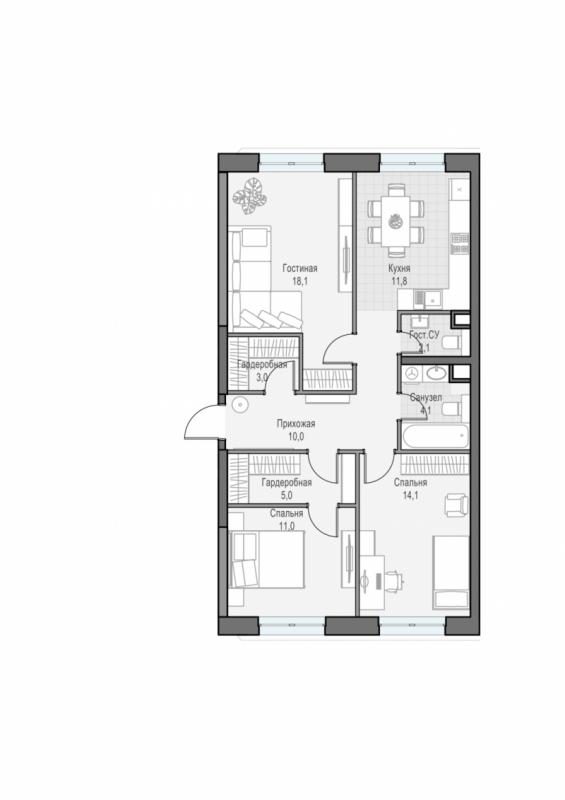 продам 4 к. квартиру в России в г Москве,  . ул. Академика Королёва, 21 цена 34 620 000 руб., фото №2